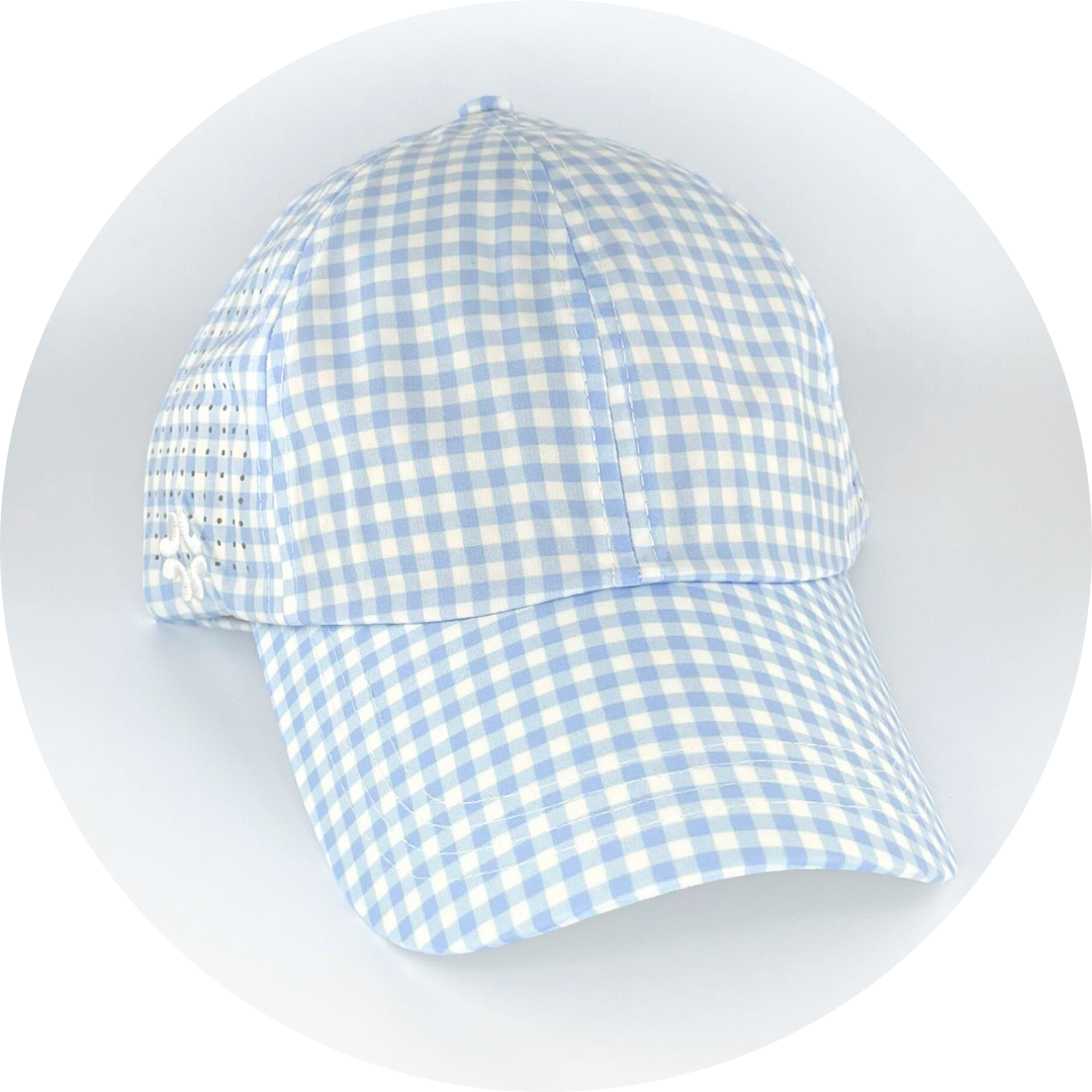 Gingham Print, Sun Goddess Cap, Tuck-In Strap UPF 50+ - VIMHUE
